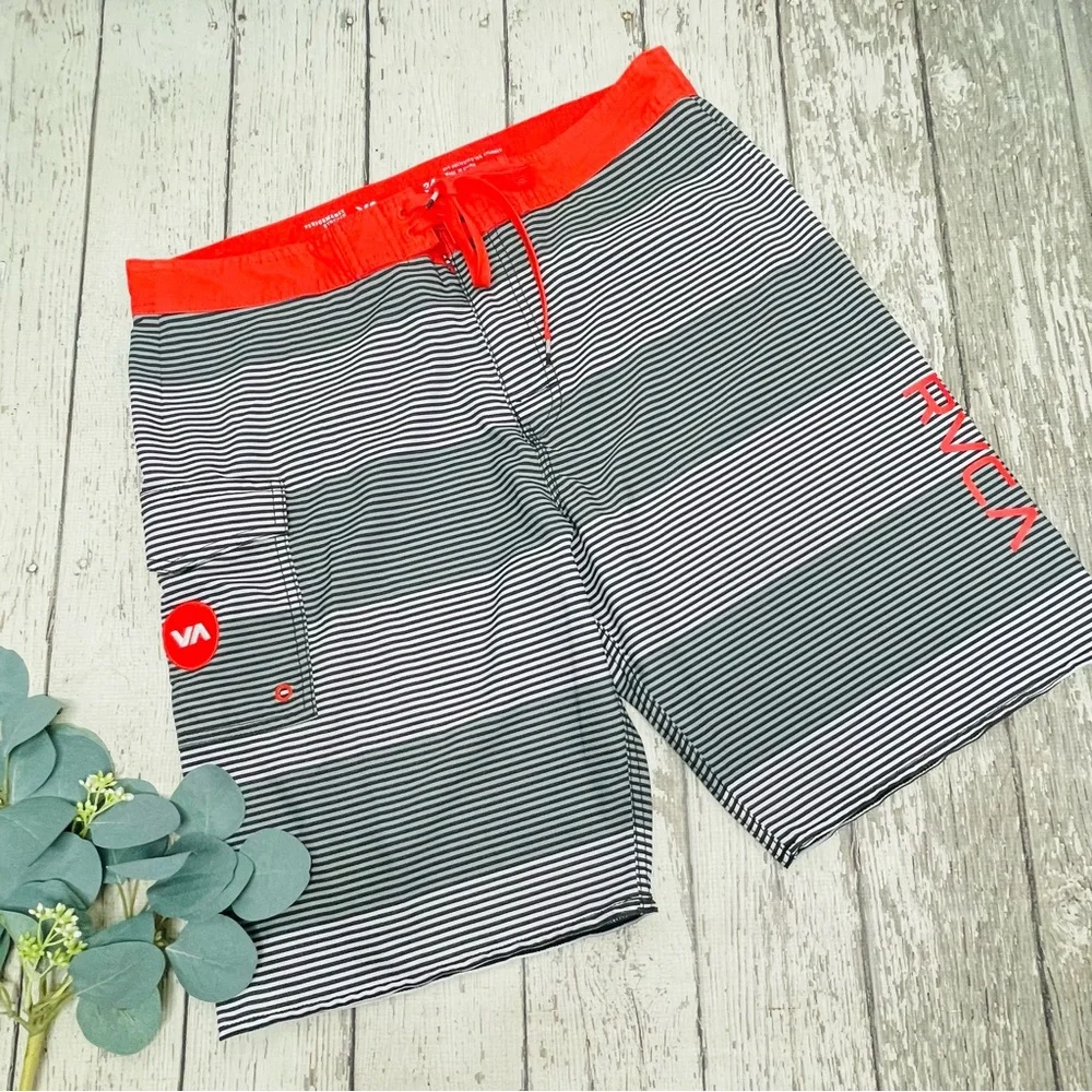 RVCA Civil Stripe Swim Board Shorts